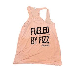 Fueled By Fizz Pink Racerback Tank Top XS Bella+Canvas Womens
